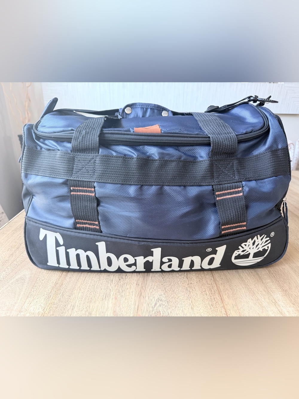 Timberland Large Travel Duffel Bag w/Shoulder Strap Black Blue 21x13x11